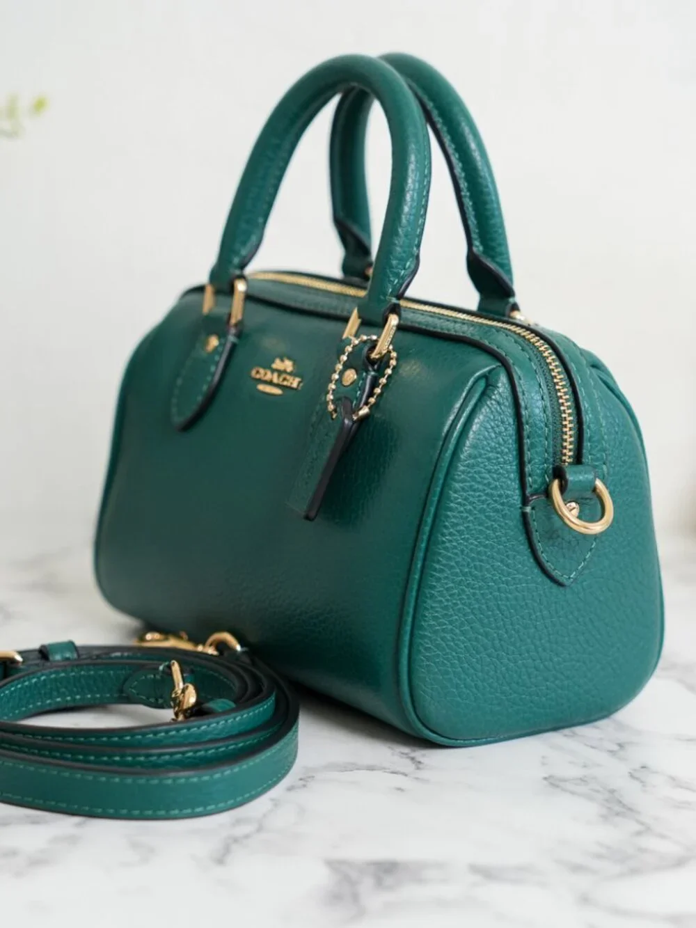 Coach CW328 Mini Rowan Crossbody Bag in Emerald NWT